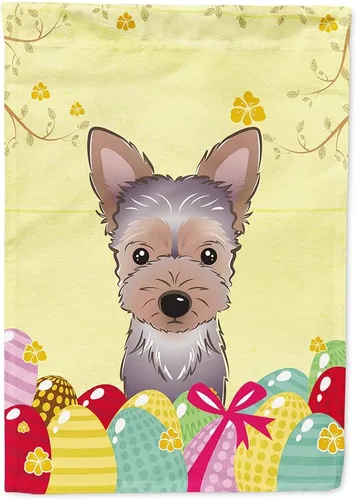 Vista 91 de Caroline's Treasures BB1920CHF - Bandera de caza de huevos de Pascua con diseño de bulldog francés, para casa, gran porche, para colgar en la pared