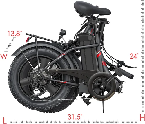 Vista 9 de Vivi Gopina Electric Bike, 16" x 3.0 Fat Tire Electric Bike, Peak 500W Step Thru Electric Bicycle, 48V Removable Battery, Up to 40 Miles, LCD