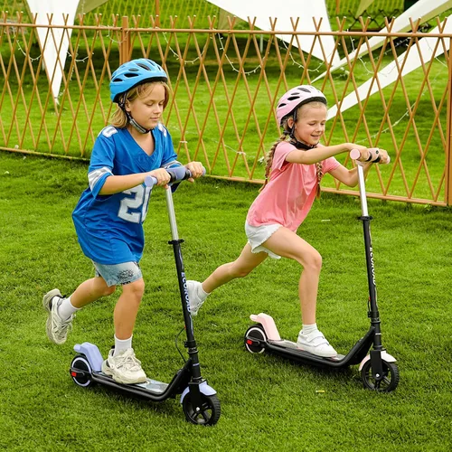 Vista 9 de ECOROAD EK6 Kids Electric Scooter for 6-12 3/6/10mph 6.5" Solid Tires Púrpura