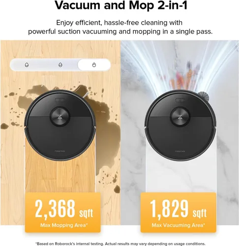 Vista 3 de roborock Q7 M5 Robot Aspirador y Trapeador Negro Paquete de 2 Paños de microfibra