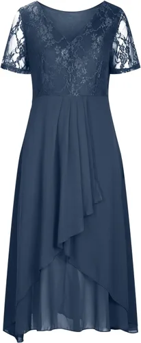 Vista 3 de Vestidos de encaje para invitadas de boda para mujer, vestido corto para madre del novio, vestido de madre de la novia, vestido de noche formal