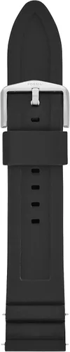 Vista 15 de Fossil Correa de reloj de piel LiteHide™ marrón oscuro de 0.866 in para hombre Cuero negro/Plateado