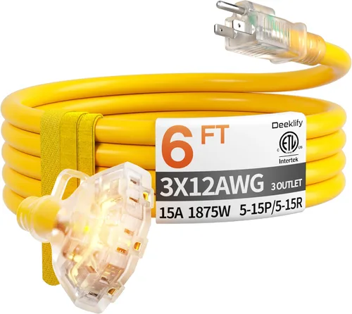Vista 15 de Cable de extensión resistente de calibre 12 de 50 pies