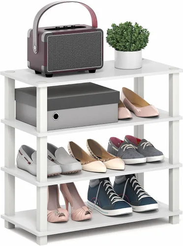 Vista 27 de Furinno Turn-N-Tube - Zapatero estrecho de 3 niveles, zapatero con organizador curvado independiente, 11.7 x 23.6 x 21.9 pulgadas, para entrada