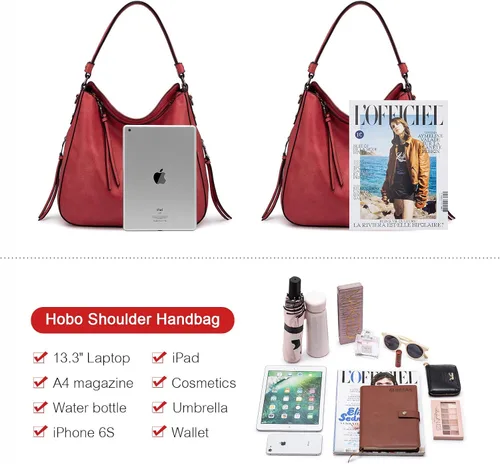 Vista 4 de Bolsas de diseñador de estilo hobo, grandes, de cuero sintético, para mujer