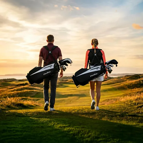 Vista 2 de Bolsa de golf NovaTour con soporte - Bolsa de golf ligera con soporte y divisores de 7 vías, doble correa, bolsillo impermeable, funda aislada, asas