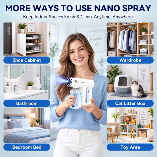Vista 6 de Nano Mist Spray, pistola de pulverización nano inalámbrica de mano Blanco Ártico