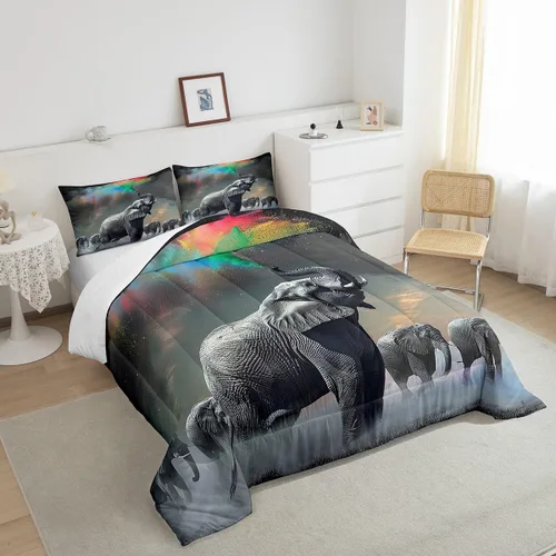 Vista 251 de Erosebridal Juego de edredón de hojas de cannabis, juego de ropa de cama de marihuana con estampado colorido de plantas, decoración bohemia de 2
