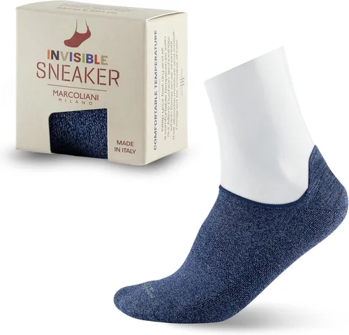 Vista 8 de Marcoliani Milano Calcetines de vestir para hombre - Invisible Sneaker MicroCushion Pima Algodón Color Sólido