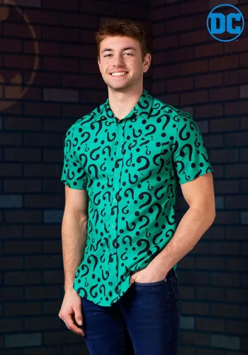 Vista 2 de Camisa con botones para adultos The Riddler