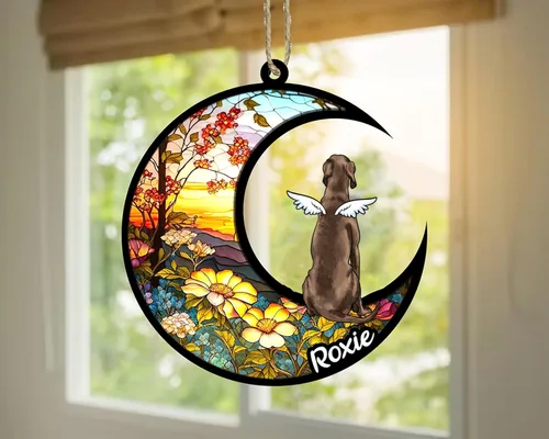 Vista 195 de LOVELYPOD Adorno de Navidad personalizado para perro Basset Hound (marrón) Basset Hound (marrón) adorno para atrapasoles de perro, razas de perros