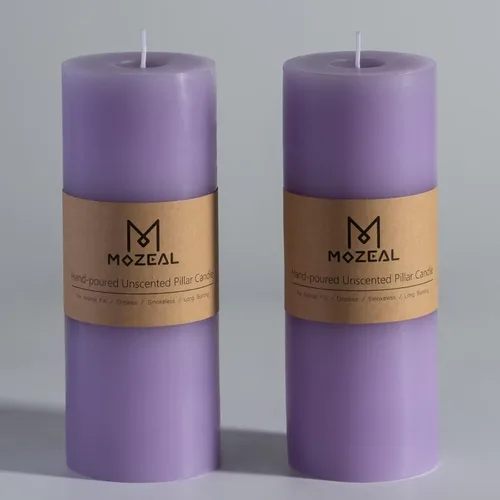 Vista 121 de MOZEAL Juego de 3 velas sin perfume vertidas a mano de 3 x 6 pulgadas, velas tipo pilar sin goteo, combustión de larga duración, aproximadamente 120