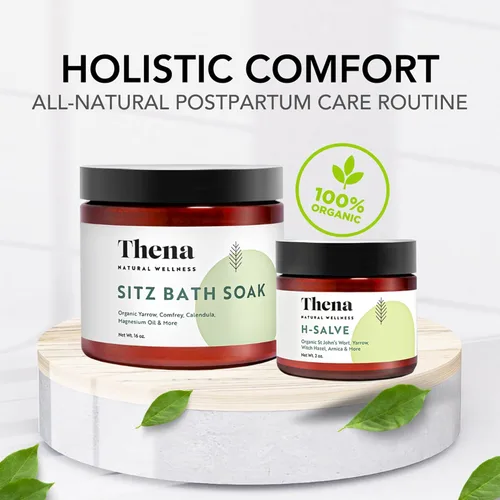 Vista 3 de Kit de crema orgánica para baño de asiento y crema de ungüento para hemorroides para baño de asiento de baño, esenciales de recuperación posparto