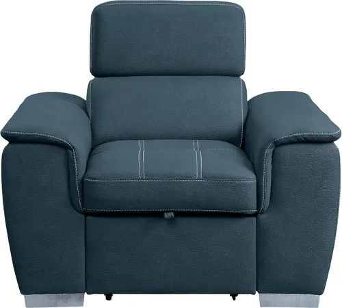 Vista 4 de Homelegance Ferriday - Tumbona convertible de 45 pulgadas, color azul