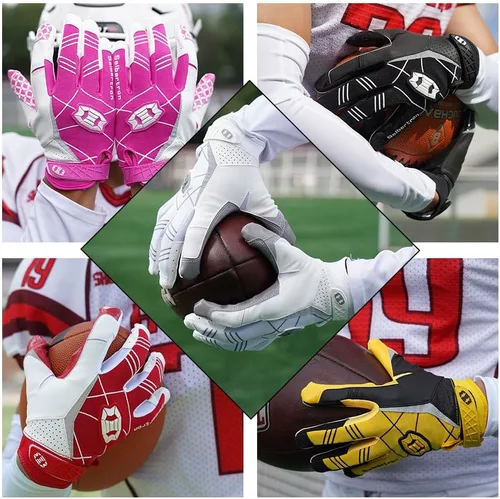 Vista 5 de Seibertron Pro 3.0 Elite Ultra-Stick Football Receiver Gloves, High Performance Non-Slip Sports Gloves for Youth Kids Boys Girls & Adult