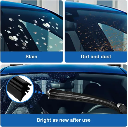 Vista 3 de 4 piezas de recambio de goma para limpiaparabrisas, accesorios universales para coche, 35,6 cm Tamaño ajustable de recambio universal