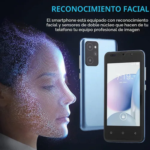 Vista 5 de Cuifati Teléfono inteligente desbloqueado, pantalla HD de teléfonos celulares de 4.66 pulgadas, teléfono inteligente Android desbloqueado de Azul