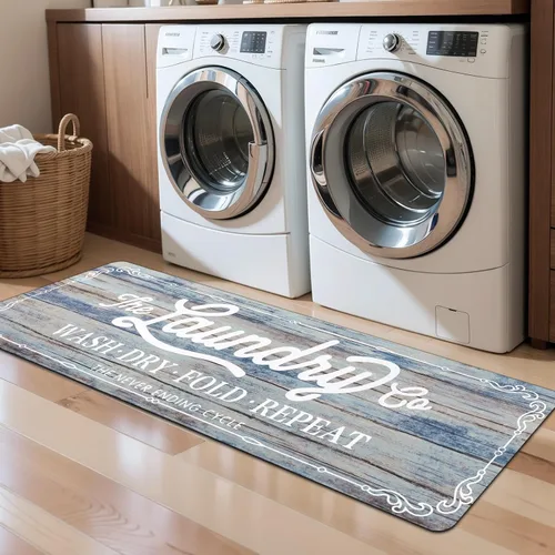 Vista 21 de Pauwer - Alfombra de cocina estilo granja, 20"X48", beige, antideslizante, lavable, hecha a máquina
