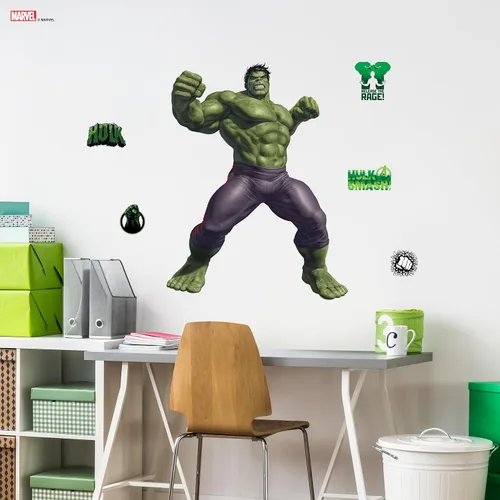 Vista 8 de Wall Palz Marvel Incredible Hulk Calcomanías de Pared - 29" Realidad Aumentada Vengadores Hulk Decoración de Pared para Dormitorio Calcomanías