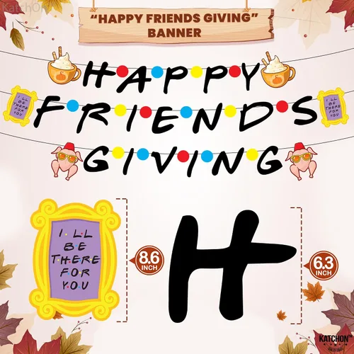 Vista 2 de KatchOn, Cartel de regalo de amigos felices – grande de 10 pies, sin bricolaje Decoraciones de amigos para fiestas de regalos de amigos felices