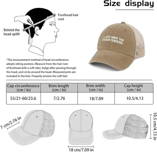 Vista 7 de I’ll Just Have The Chicken Tenders Trucker Hat Women Vintage Mesh Cap for Summer