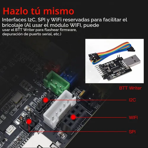 Vista 4 de BIGTREETECH SKR V1.4 Placa de control de 32 bits actualización SKR V1.3 placa base, compatible con TFT35/TFT35 E3/TFT70 pantalla táctil Mini12864