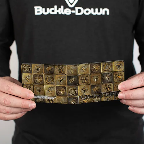 Vista 4 de Buckle-Down Billetera plegable para hombre, Juego de Tronos, 4.0" x 3.5" (WBF-PU-GOTE)