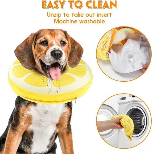 Vista 7 de Cono inflable para perro, collar inflable protector para perros pequeños, alternativa suave y ajustable al cono para mascotas después de la cirugía