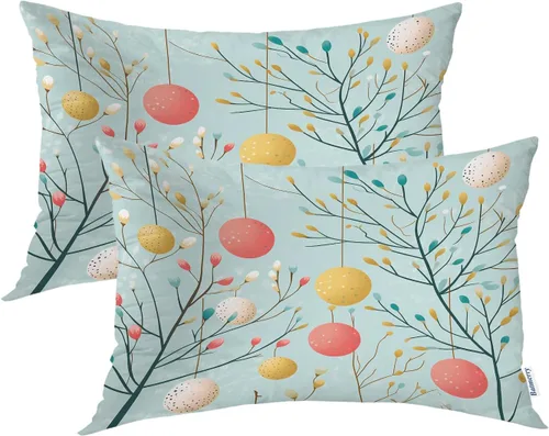Vista 54 de Batmerry Fundas de almohada decorativas con estampado digital de hojas verdes y gatos negros con estampado digital para sofá, cama, cremallera