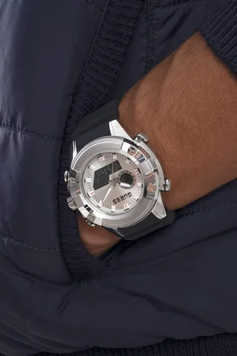 Vista 7 de GUESS Men Polycarbonate Quartz Watch with Silicone Strap