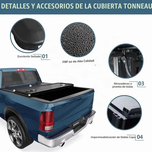 Vista 7 de Perfit Liner Cubierta rígida de tres pliegues para Toyota Tundra 2000-2006