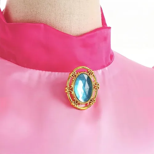 Vista 3 de Kit de accesorios de corona de melocotón de princesa de 5 piezas para niña, disfraz de princesa melocotón