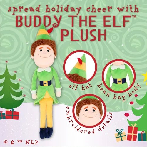 Vista 2 de Kids Preferred Buddy The Elf Animal de Peluche Relleno Suave y Abrazable Juguete de Peluche Lindo para Niños Pequeños y Niñas, Regalo para Niños