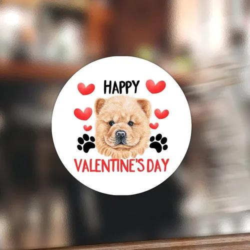Vista 18 de 100 calcomanías de San Valentín con corazón rojo Corgi para perros, etiqueta de vinilo para perros del día de San Valentín, calcomanías redondas