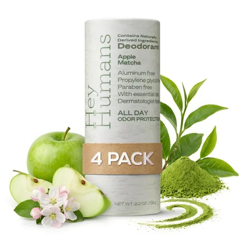 Vista 27 de Hey Humans Desodorante, desodorante sin aluminio para mujeres y hombres, contiene ingredientes derivados naturalmente, control de olores durante