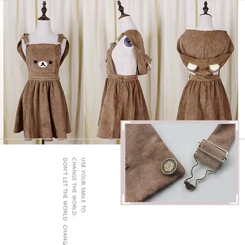 Vista 6 de Mfacl Lindo vestido de Lolita Kawaii Lolita Vestido de Oso Lindo Harajuku Lolita Vestido, Marrón, S