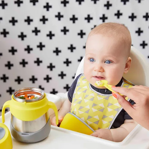 Vista 9 de b.box Tarro de alimentos aislado con tenedor para niños pequeños, recipiente fácil de abrir, acero inoxidable, más de 5 horas de temperaturas