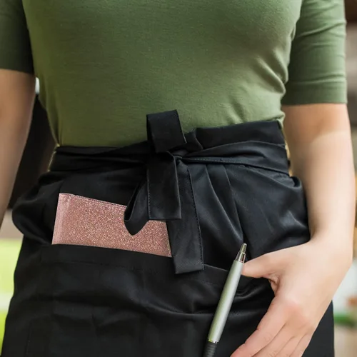 Vista 5 de Libreta de servidor DGBDPACK – Libretas de servidor para camarera con bolsillo con cremallera, 6 compartimentos, cartera organizadora de dinero