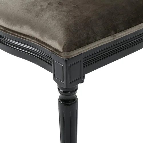 Vista 10 de Christopher Knight Home Camille - Sillas de comedor tradicionales de terciopelo, juego de 2 piezas, gris/negro brillante
