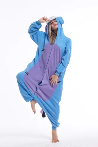 Vista 9 de Donkey Animal - Pijama unisex de una pieza para adultos disfraz de cosplay para hombres y mujeres talla XL Burro azul