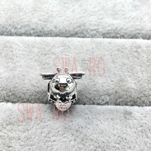 Vista 4 de Pulsera de plata 925 con dije de flor rosa 2020