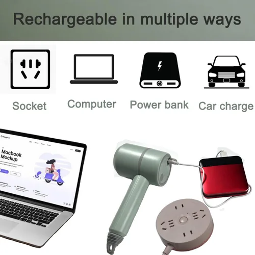 Vista 6 de Batidora de Mano, Mezclador de Mano Eléctrico Portátil Inalámbrico, 3 velocidades Recargable por USB con Batidoras Gemelas y Separador de Huevos