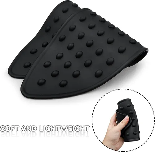 Vista 5 de yuntop 2 almohadillas de silicona multiusos resistentes al calor, almohadillas protectoras para tabla de planchar, planchas planas, rizadores (negro)