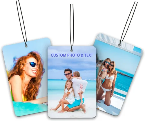 Vista 8 de Ambientador personalizado para automóvil – Ambientador personalizado para automóvil con foto, ambientadores con olor con imagen para colgar adornos