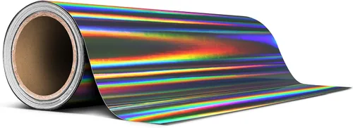 Vista 3 de VViViD Rollo de cinta adhesiva de vinilo holográfico negro Lazer cromado (1 pulgada x 20 pies)
