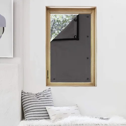 Vista 13 de NICETOWN Cortinas opacas portátiles para ventana de habitación del bebé, con ventosas y tiras adhesivas para viajes, caravana, cámper, cubierta