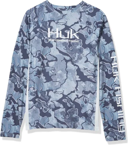 Vista 8 de HUK Camisa unisex de camuflaje Pursuit para niños Camisa de manga larga para niños Sotavento de roble musgoso
