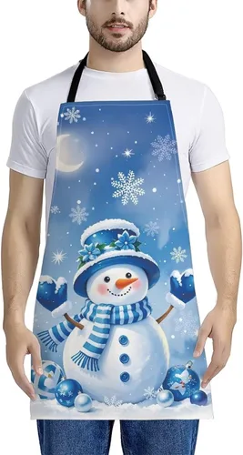 Vista 63 de Dreaweet Delantal de cocina unisex con cuello ajustable de Navidad