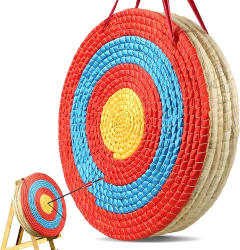 Vista 10 de VEVOR Straw Archery Targets, 20" Round Archery Target for Backyard, Traditional Solid Straw, Red