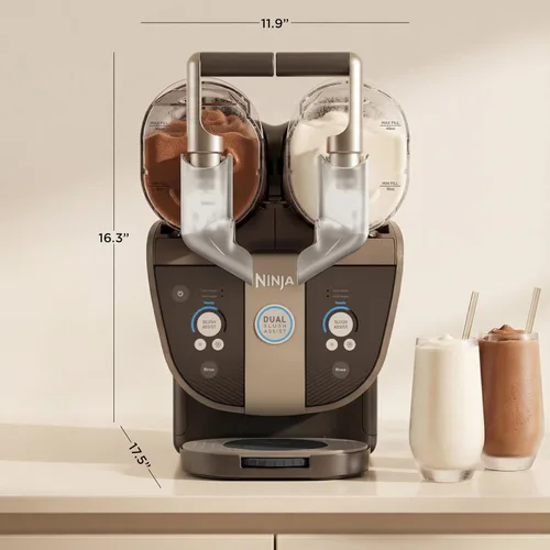 Vista 9 de Ninja SLUSHi Twist - Máquina inteligente de bebidas congeladas con doble Azul